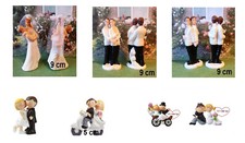 1 Brautpaar Hochzeit Frauenpaar Männerpaar Kutsche Tortenfigur Roller Ketten OVP