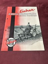 Original Eicher Anbau Wendepflug Prospekt Traktor Schlepper Brochure