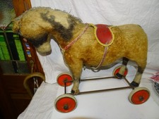 Altes grosses STEIFF PFERD auf Rädern  - ca. 53 x 44 cm