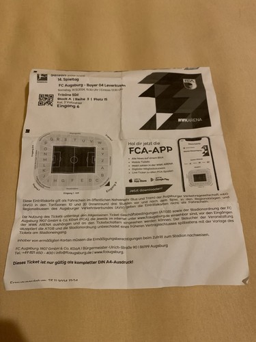 Print home ticket - ticket, augsburg