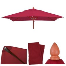 B-Ware Ersatz-Bezug Sonnenschirm MCW-C57, eckig 4x4m Polyester 3kg, bordeaux-rot