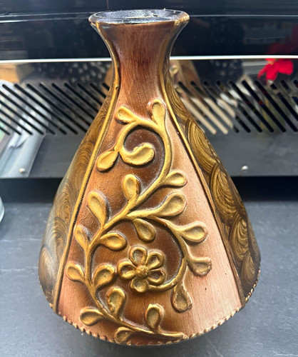 Keramikvase braun gold - keramikvase, braun/gold