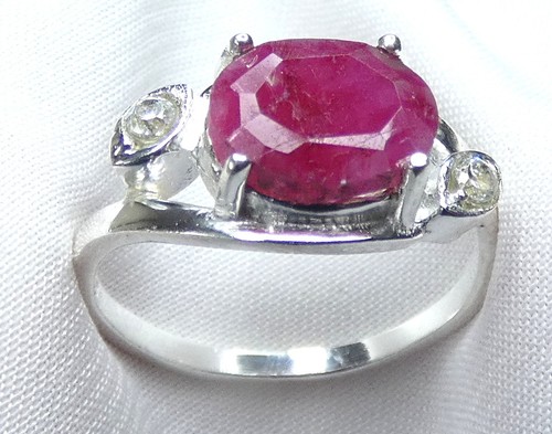 Rubin bergkristall ring - rubin,