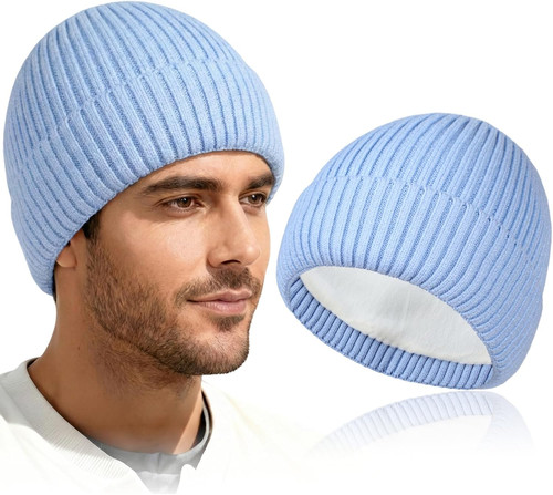 Dicke strickmütze mit - dicke,
