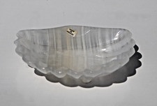 Achat Seifenschale in Shellmuschelform weiß gestreift Mexiko - OG-25029 -