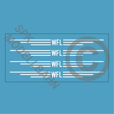 4x WFL-Logo für DBuza Doppelstockwagen Spur H0, TT, N oder Z Decals Epoche 6