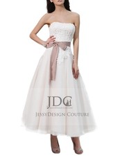 Kurz Spitze Brautkleid