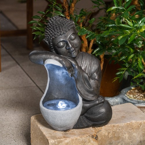 Esotec led solarbrunnen - led, buddha