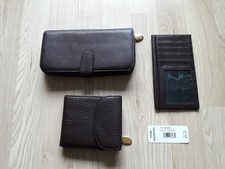 Geldbörse Set / Wallet Portemonnait checkbook/ Stone braun chocolate damen leder