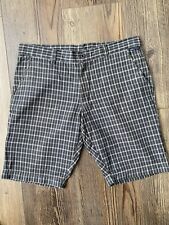 Reell Cargo Shorts Herren Bermudas Gr.32 kariert kurze Hose Freizeit Olivgrün