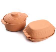 Thermo Brattopf Steingut Topf Keramiktopf 4L Schmortopf Dampf Tontopf Brottopf