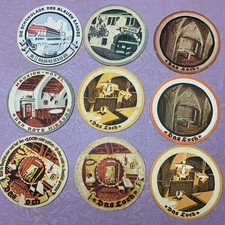 9 alte Bierdeckel, Mauxion Schokolade ? , Das Loch, Saalfeld. Serie