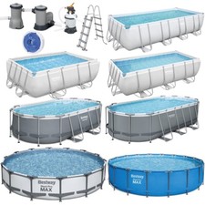 Bestway Pool Schwimmbecken Swimmingpool Gartenpool Schwimmbad Frame Pumpe Set