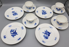 Royal Copenhagen 'blaue Blume' 4x Gedecke Kuchenteller Kaffeetasse Untere 12tlg