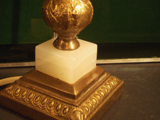 Jugendstil Tischlampe Messing Marmor Frankreich um1920 H26 ANTIK