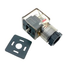 Würfelstecker Ventilstecker LED 4polig DIN43650/A für Magnetspule Hydraulik