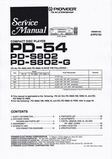 Service Manual-Anleitung für Pioneer PD-S802, PD-54 