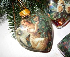 Weihnacht Herz Dekor Engel Nostalgie Glas Christbaumschmuck 2025 Gold Geschenk