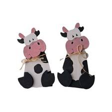 2 Stk. Holzkuh Deko Kuh Holz Laubsäge Handarbeit Landhaus Bauernhof