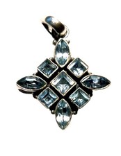 Silber Anhänger Blautopas