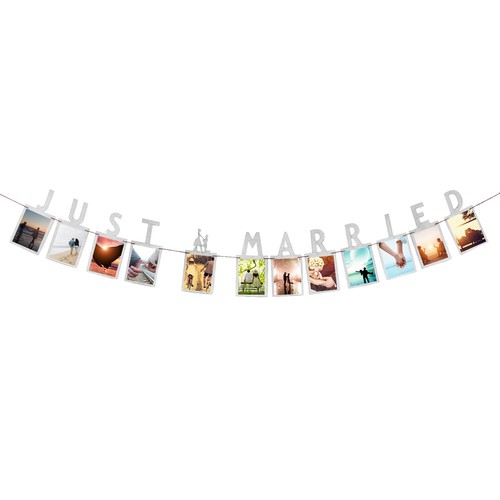 Just married foto girlande - just,