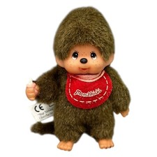 Sekiguchi Monchhichi Mini 9cm Brau Roter Latz Kleiner Monchichi Retro Schnuller
