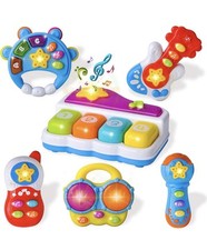 Musikinstrument-Spielzeug für Kleinkinder, Lenkrad,Handy mit Musik,Klavier,Mikro