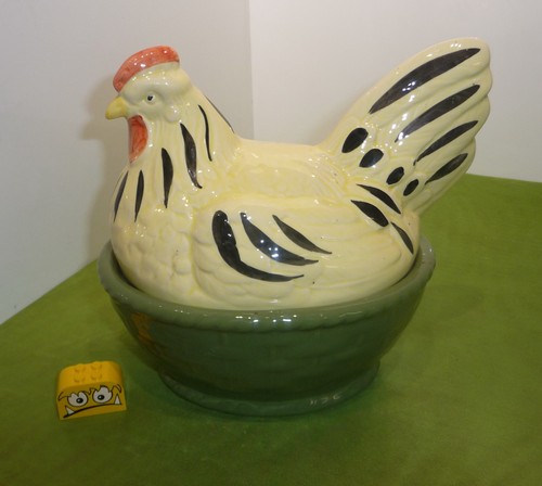 Alte keramik deckeldose huhn - keramik,