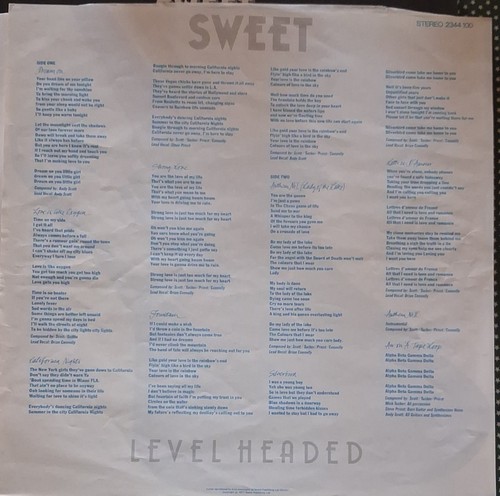 Sweet level headed - sweet-level, headed,