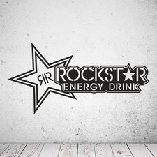 Wandtattoo Rockstar Energy Drink Aufkleber in schwarz matt