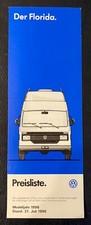 VW Volkswagen   Wohnmobil Florida PREISLISTE   Prospekt 1995/96