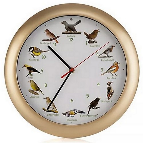 Vogelstimmen wanduhr mit - vogelstimmen-wanduhr,