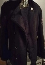 Ed Hardy Herrenjacke,warm,Patina mit Teddy Fell,Schwarze Farbe,GrS, guteZustand 