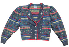 Trachtenstrickjacke HUBER Tracht Dirndl Jacke Strick Gr. 40-42 reine Schurwolle