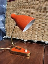 Hübsches 60s Mid-Century TischLampe Schrumpflack Louis Kalff Ära, Orange+VINTAGE