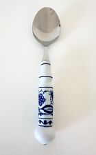 DDR Vintage ABS 700 Löffel Esslöffel Porzellangriff Zwiebelmuster