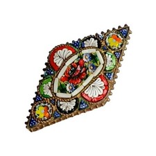 Millefiori Mikromosaik Brosche
