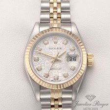 Rolex Lady Datejust Edelstahl Gelbgold 750 2003 Diamanten Automatik Gold Stahl