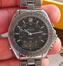Breitling PLUTON REVEIL A51038 & Black Dial BOX & Papers REVEIL Vintage 1996