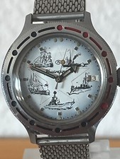 Wostok Komandirskie Amphibia Automatik Kaliber 2416B Milanaise Armband