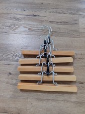 5 Hosenbügel Hosenhalter Hosenspanner Hosen-Klemmbügel Kleiderbügel Holz