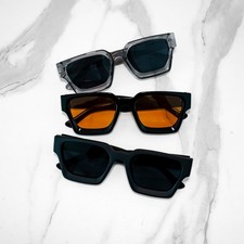 Sonnenbrille Dick Rechteckig Unisex 2 Farben Klotzig Damen Herren Brille