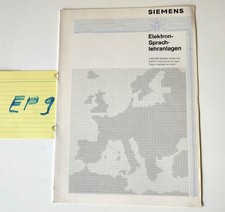 ca 1974 Siemens Elektron Sprachanlagen Prospekt Rarität #EP9