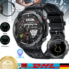 650mah Smartwatch Herren Fitnessuhr Armbanduhr Schwarz Uhr Kompass Luftdruck DHL