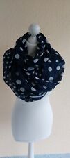 ACCESSU Hübschesr Loop Schal dunkelblau weiß Polko Dots gepunktet 
