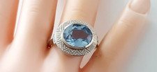 SILBER RING ° BLAUER SPINELL