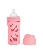 Twistshake Anti-Kolik-Glas-Babyflasche – 260 ml | Silikon-Brustwarze mit mittler