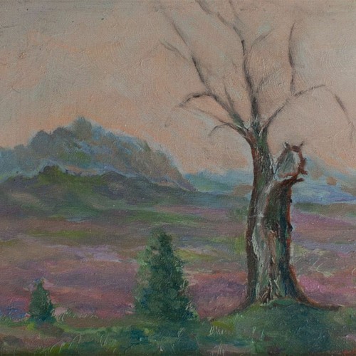 Landschaft abend signiert - am,