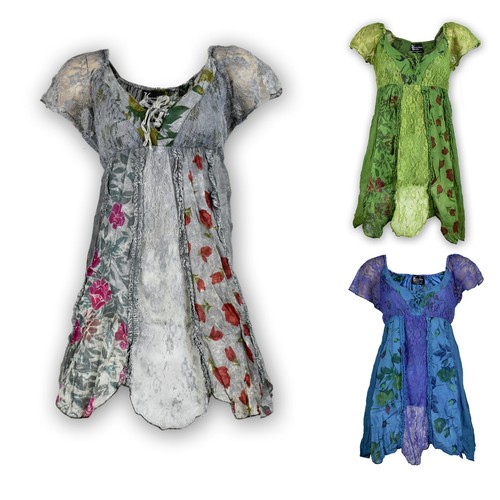 Blusentop mit floralem print - floralem,