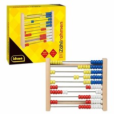 Rechenschieber Kinder Holz Rechenrahmen Zählrahmen 100 Perlen Abakus Idena